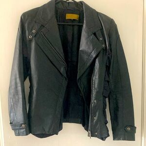 Vintage Black Leather Women’s Nicole Miller Medium Designer Motorcycle